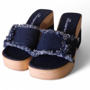 SOLD Vintage Y2K No Boundaries Denim Chunky Platform Wedge Sandals